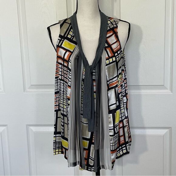 Anthropologie by Dream Daily Silk Sleeveless V-Neck Blouse, Medium - Picture 1 of 12